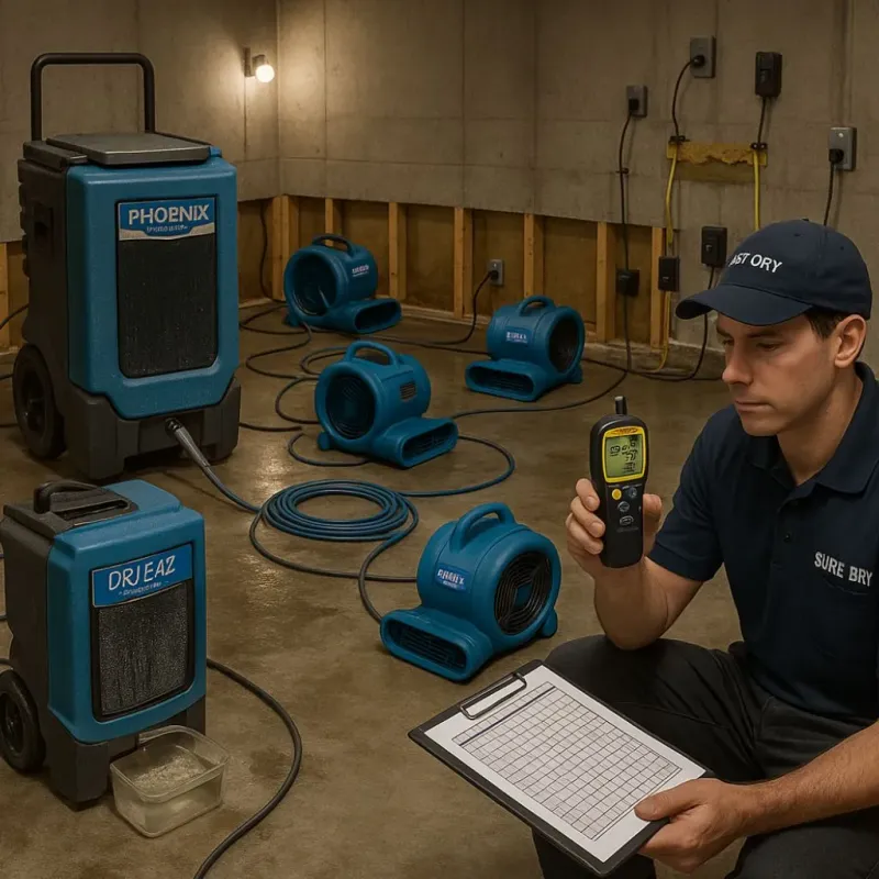 Structural Drying and Dehumidification process in Marbleton, WY